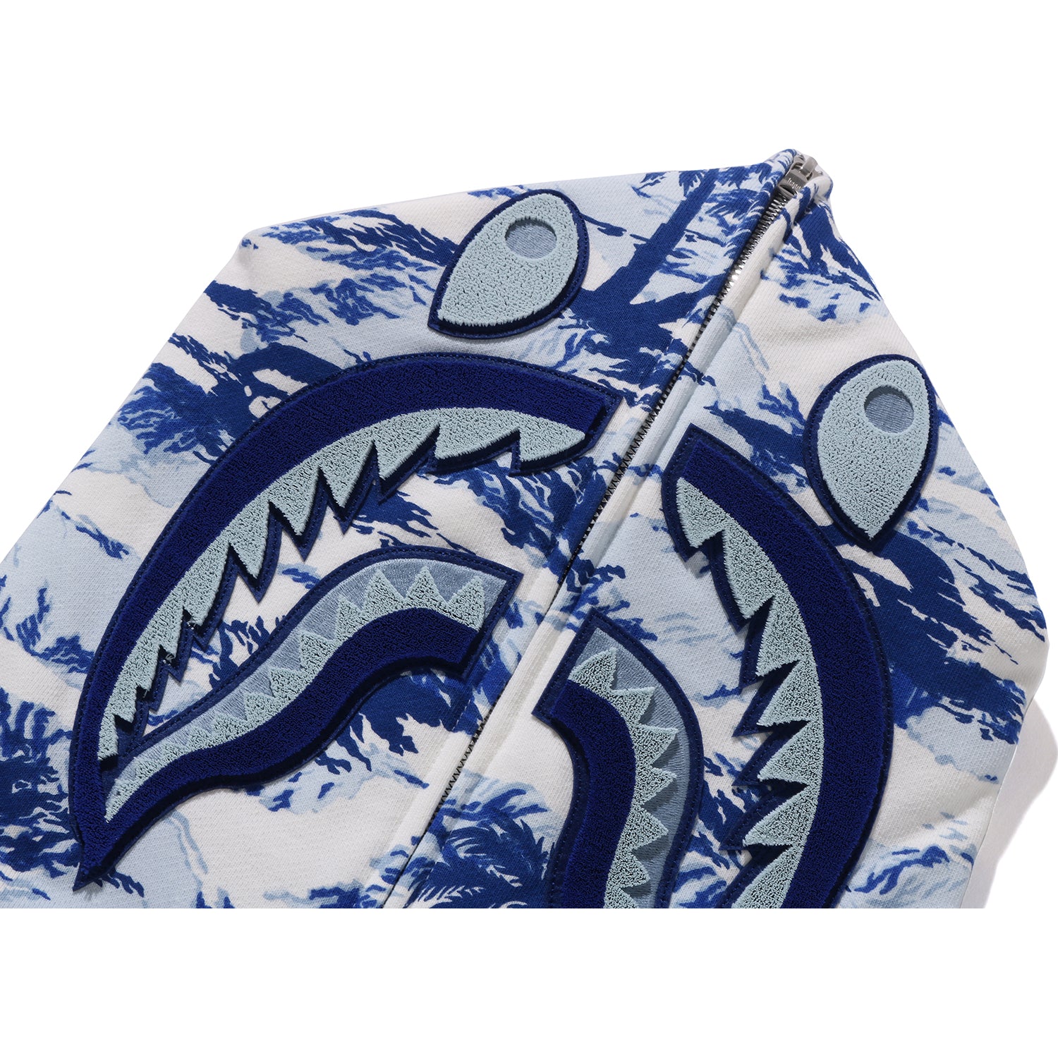 PALM TREE CAMO RELAXED FIT SHARK FULL ZIP HOODIE MENS - Image 9