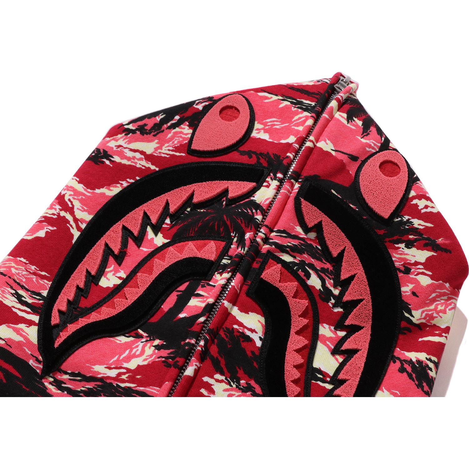 PALM TREE CAMO RELAXED FIT SHARK FULL ZIP HOODIE MENS - Image 4