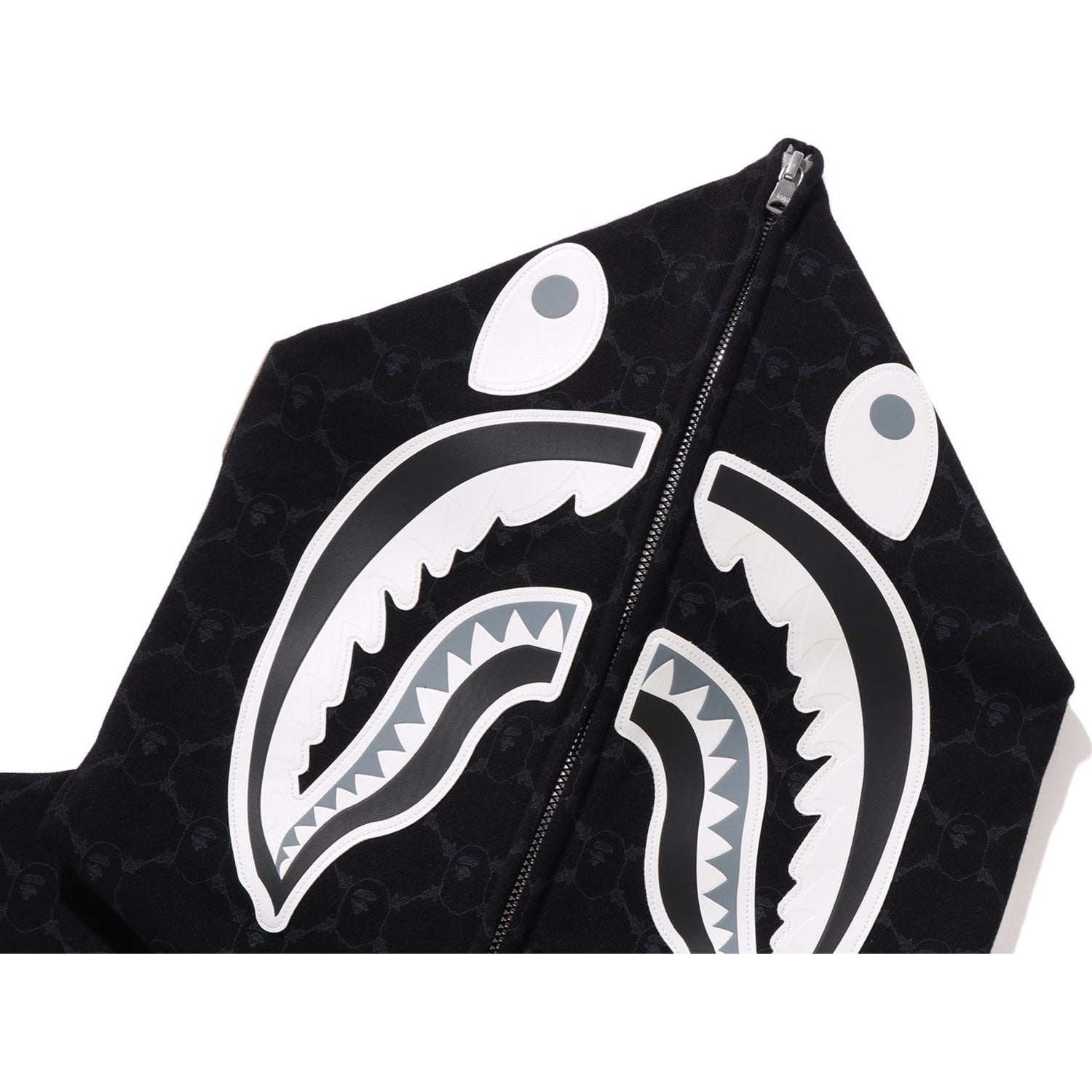 COLLEGE MONOGRAM RELAXED FIT SHARK FULL ZIP HOODIE MENS - Image 9