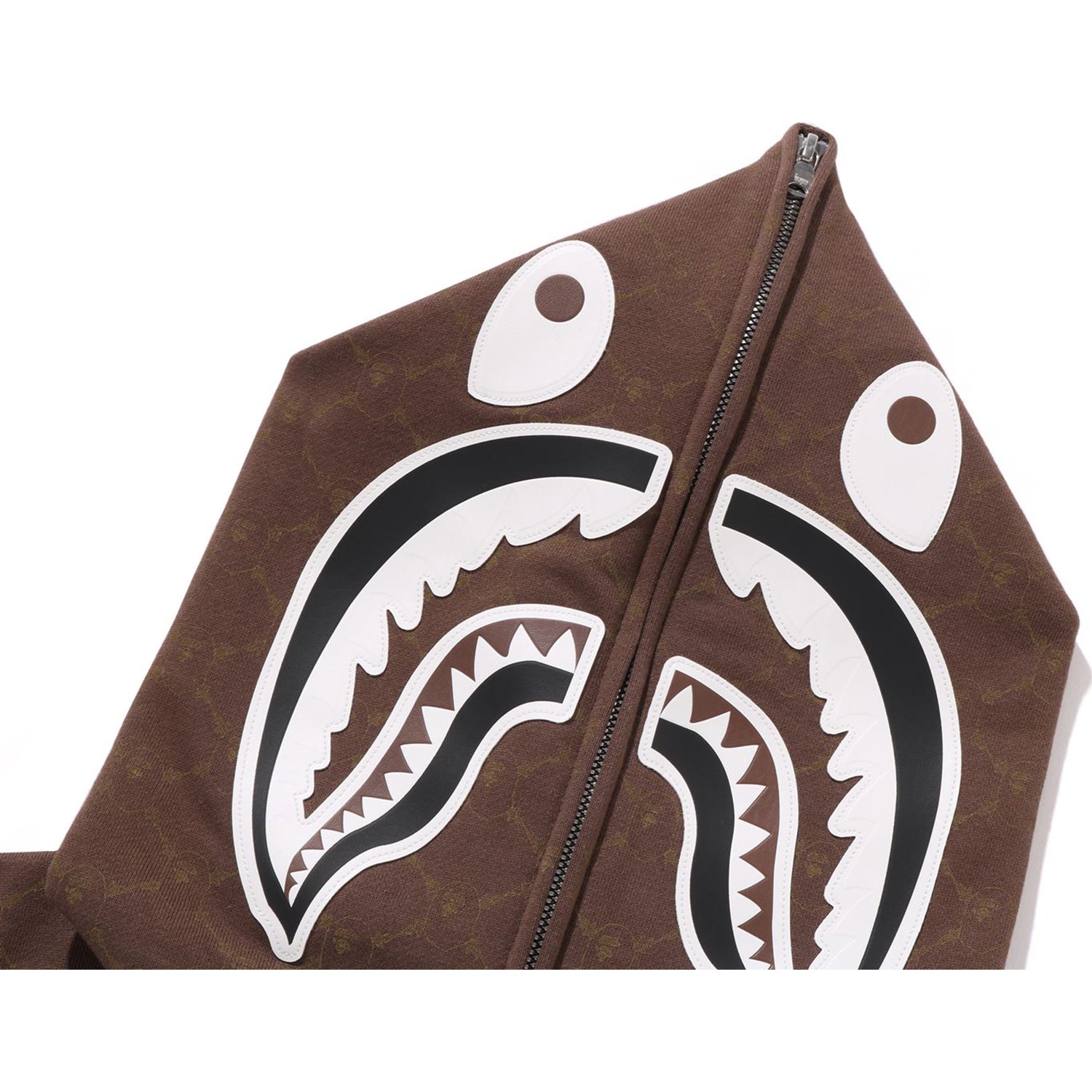 COLLEGE MONOGRAM RELAXED FIT SHARK FULL ZIP HOODIE MENS - Image 14