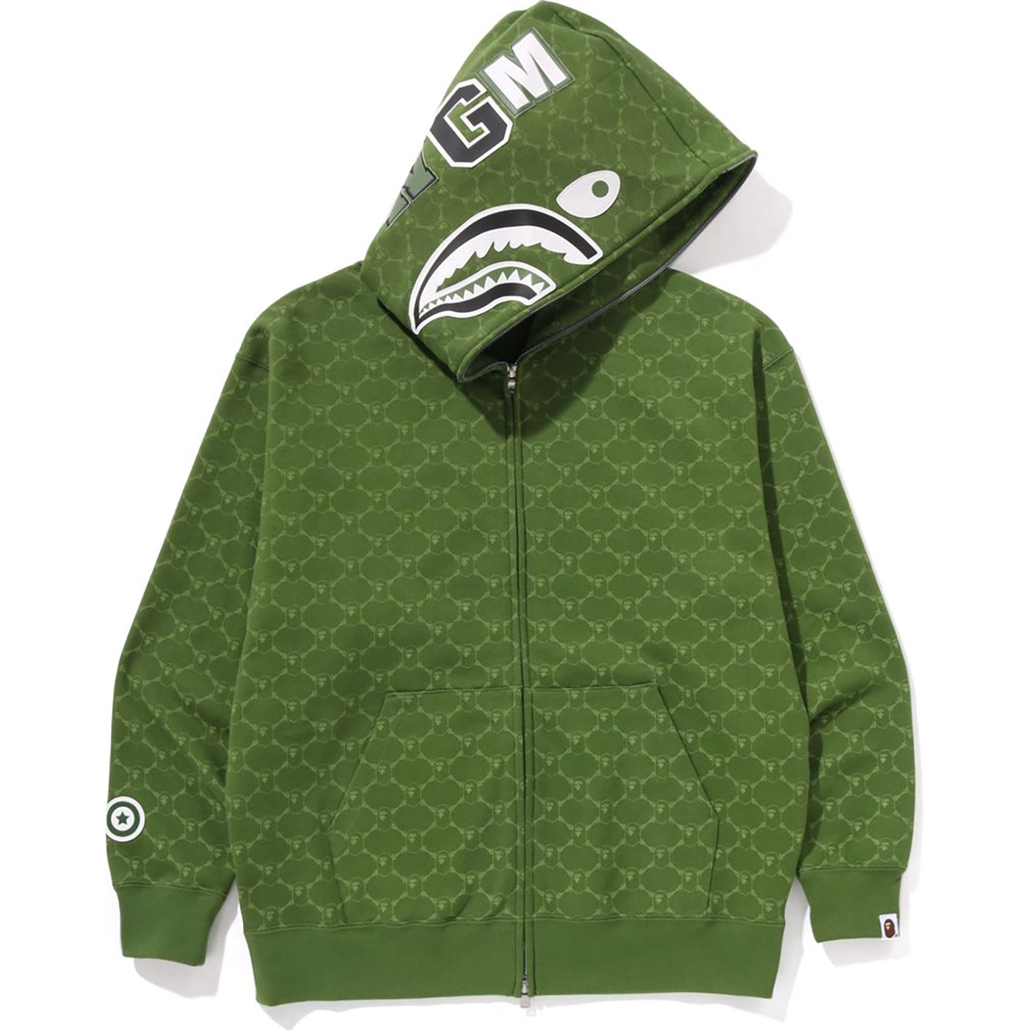 COLLEGE MONOGRAM RELAXED FIT SHARK FULL ZIP HOODIE MENS - Image 16