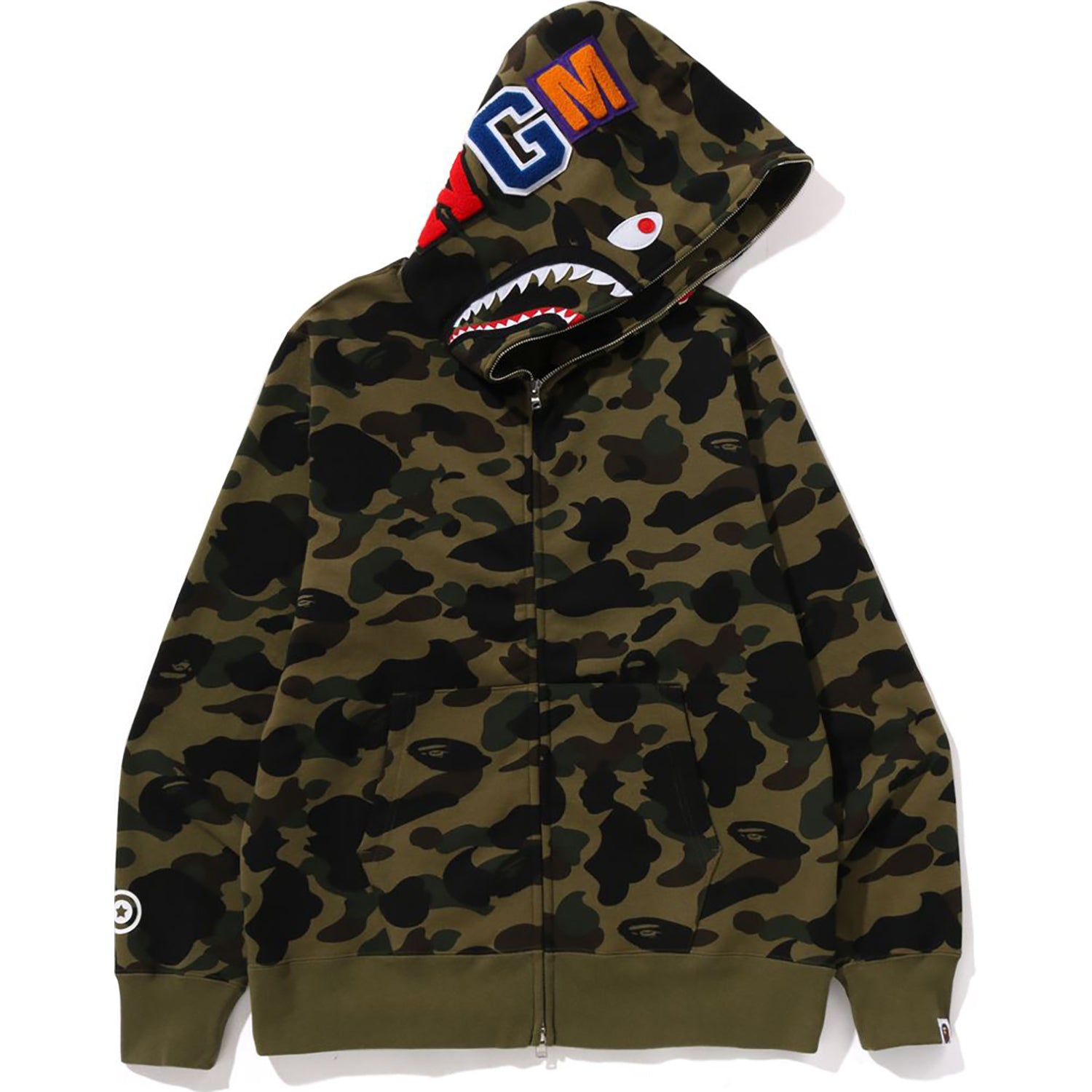 1ST CAMO SHARK FULL ZIP HOODIE MENS - Image 7
