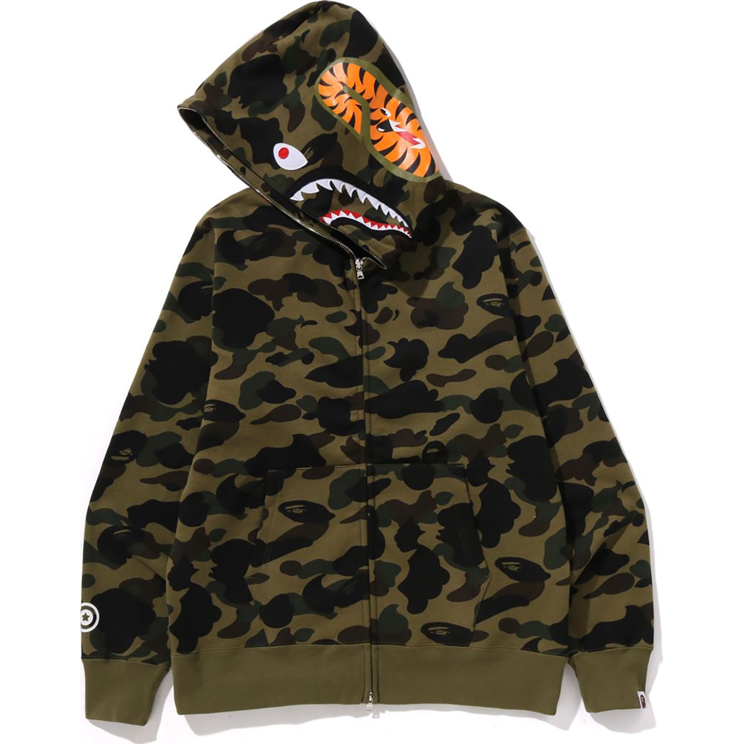 1ST CAMO SHARK FULL ZIP HOODIE MENS - Image 8
