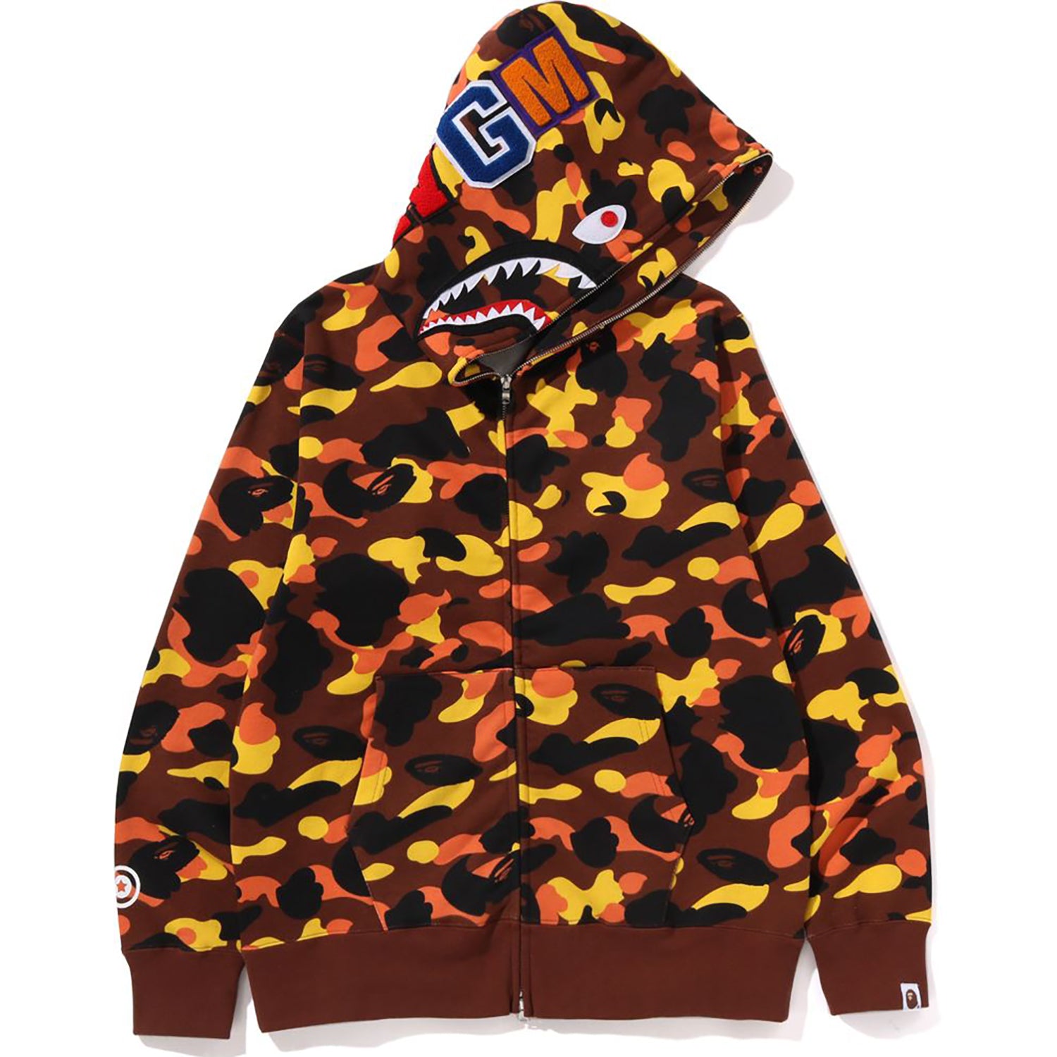 1ST CAMO SHARK FULL ZIP HOODIE MENS - Image 4