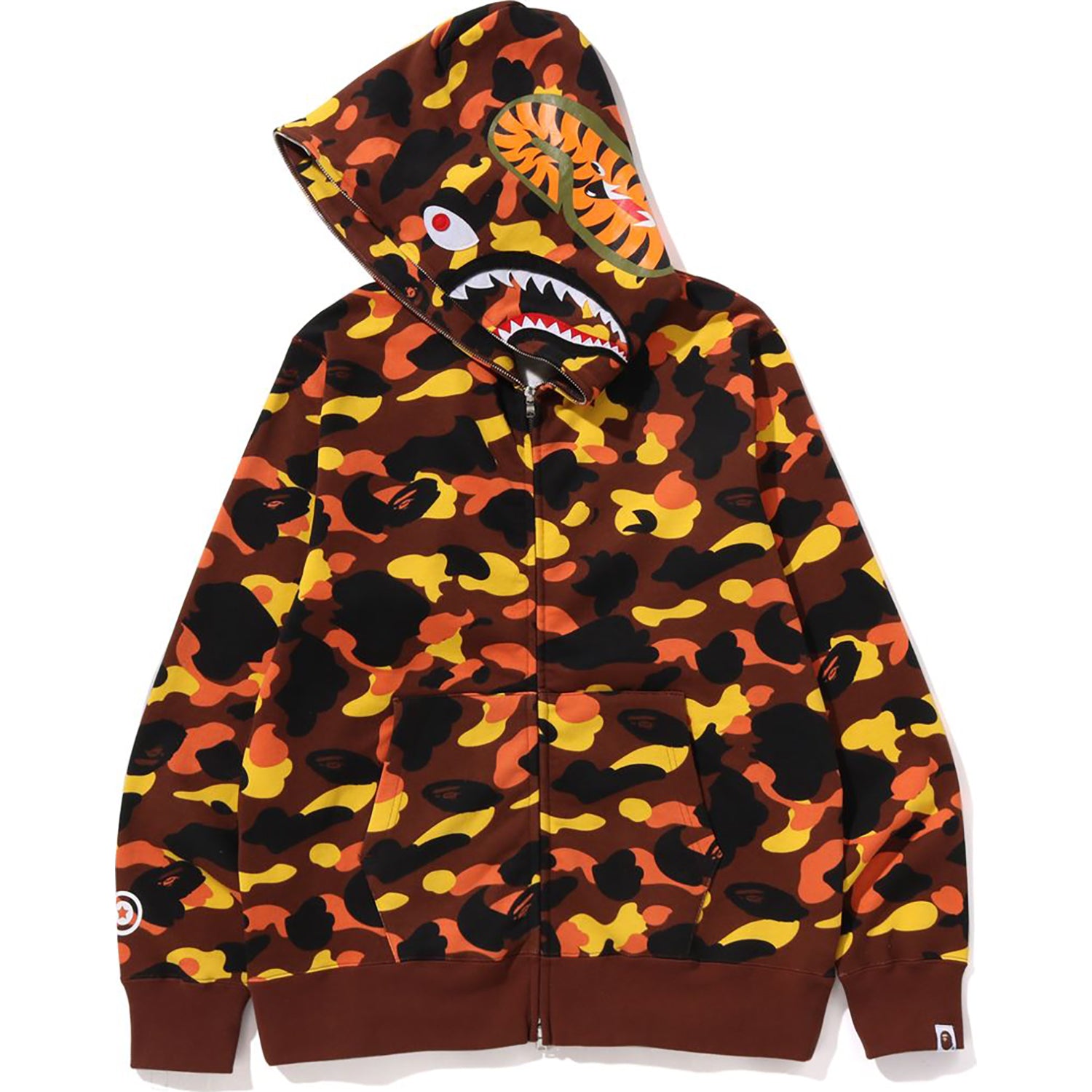 1ST CAMO SHARK FULL ZIP HOODIE MENS - Image 5
