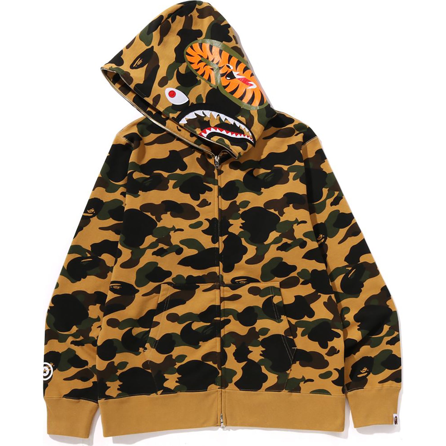 1ST CAMO SHARK FULL ZIP HOODIE MENS - Image 2