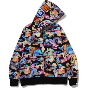 ART CAMO SHARK FULL ZIP HOODIE MENS
