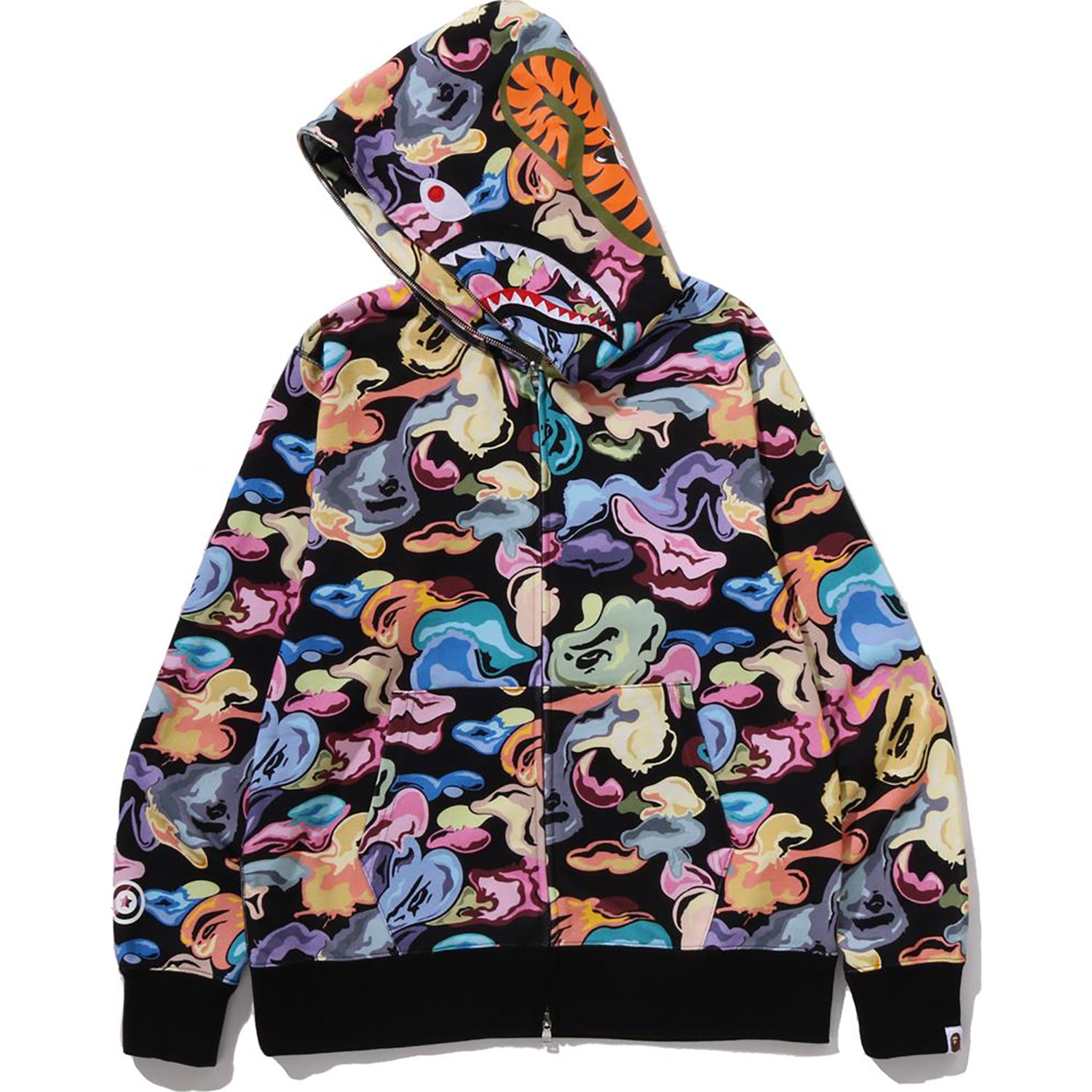 ART CAMO SHARK FULL ZIP HOODIE MENS - Image 2