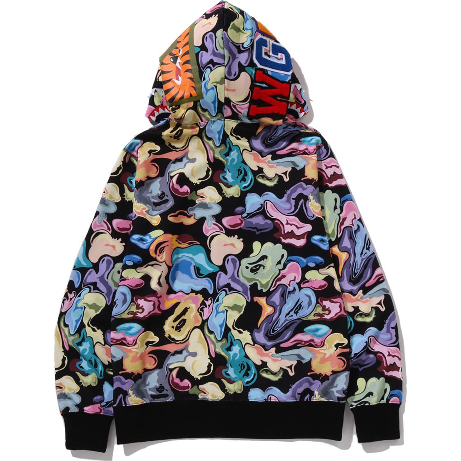 ART CAMO SHARK FULL ZIP HOODIE MENS - Image 3