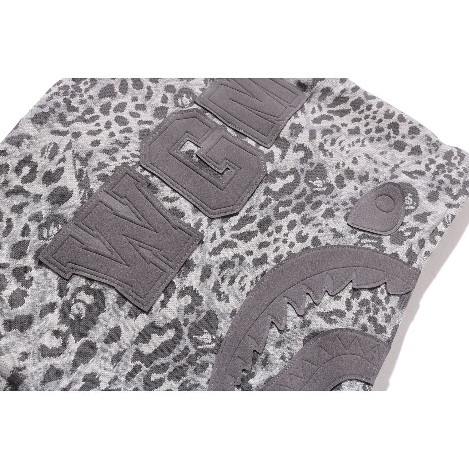 WILD LEOPARD PATTERN SHARK RELAXED FIT FULL ZIP HOODIE MENS - Image 4