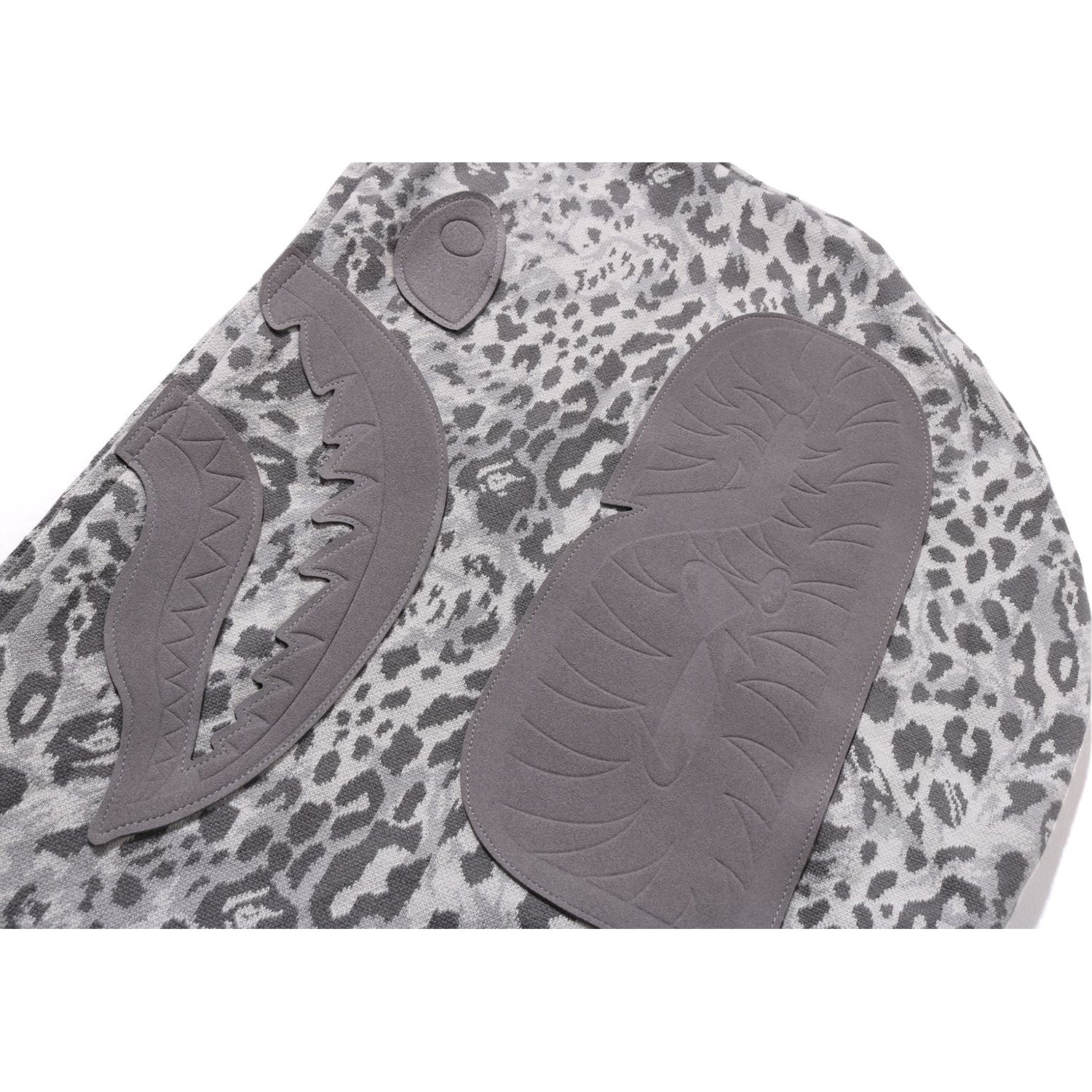 WILD LEOPARD PATTERN SHARK RELAXED FIT FULL ZIP HOODIE MENS - Image 5