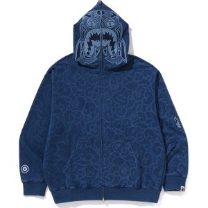 CLOUD CAMO TIGER UPCYCLED RELAXED FIT FULL ZIP HOODIE MENS