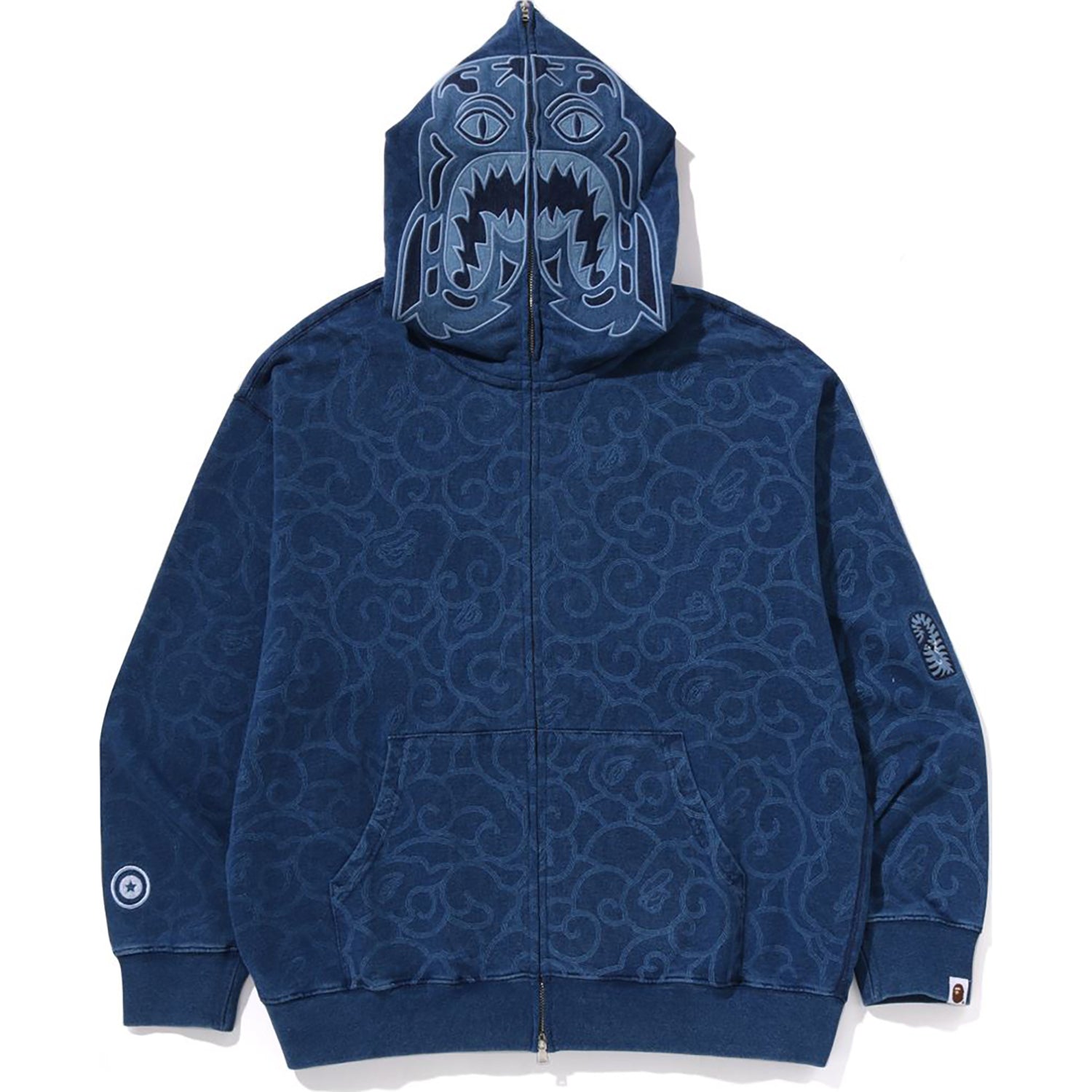 CLOUD CAMO TIGER UPCYCLED RELAXED FIT FULL ZIP HOODIE MENS