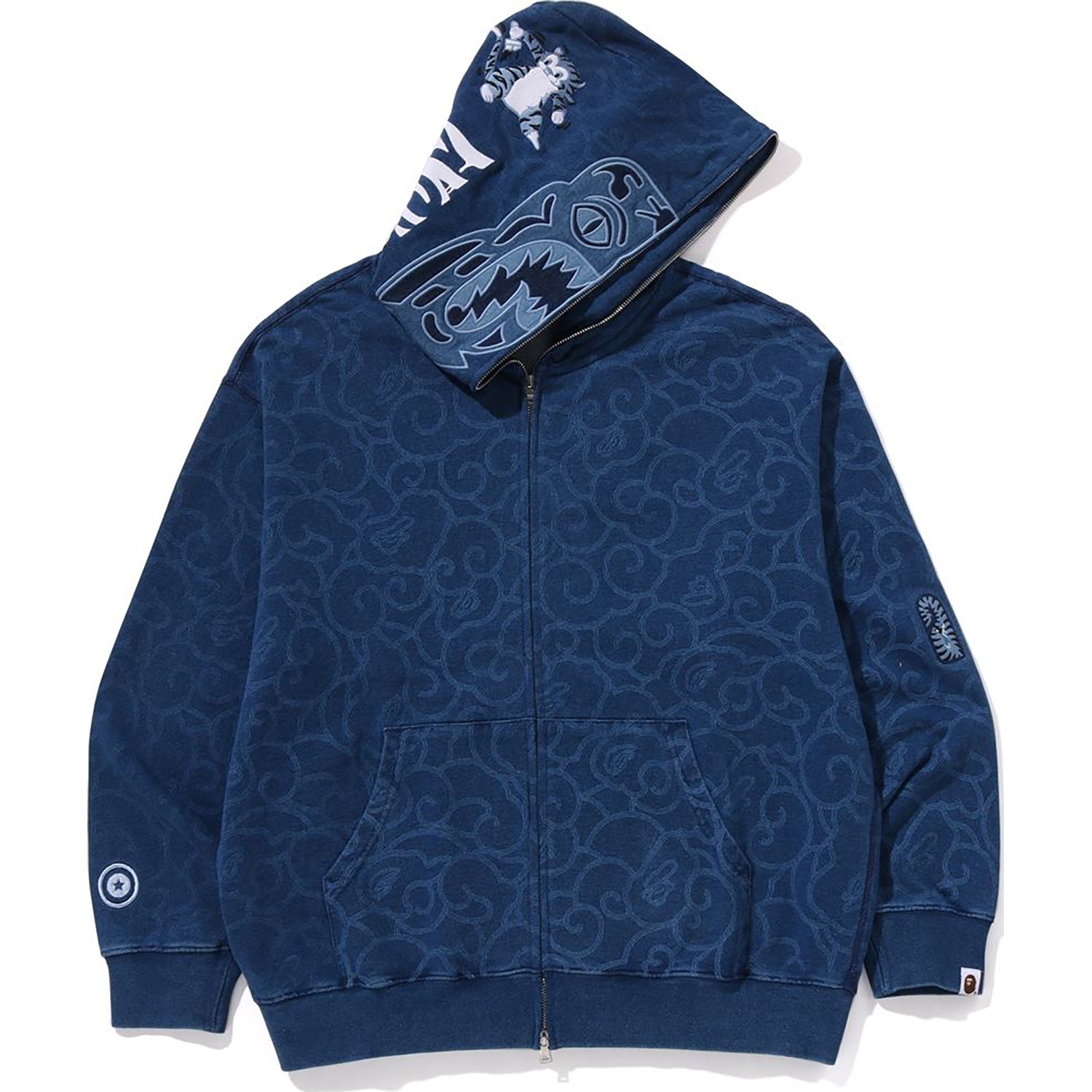 CLOUD CAMO TIGER UPCYCLED RELAXED FIT FULL ZIP HOODIE MENS - Image 2