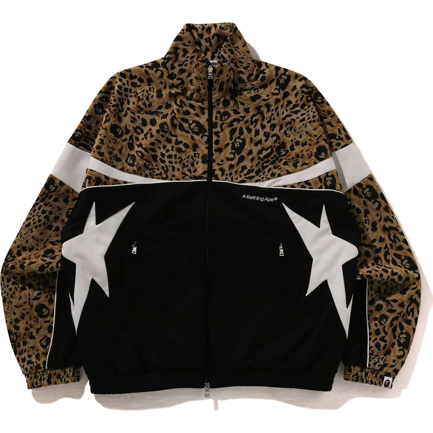 WILD LEOPARD PATTERN RELAXED FIT TRACK JACKET MENS