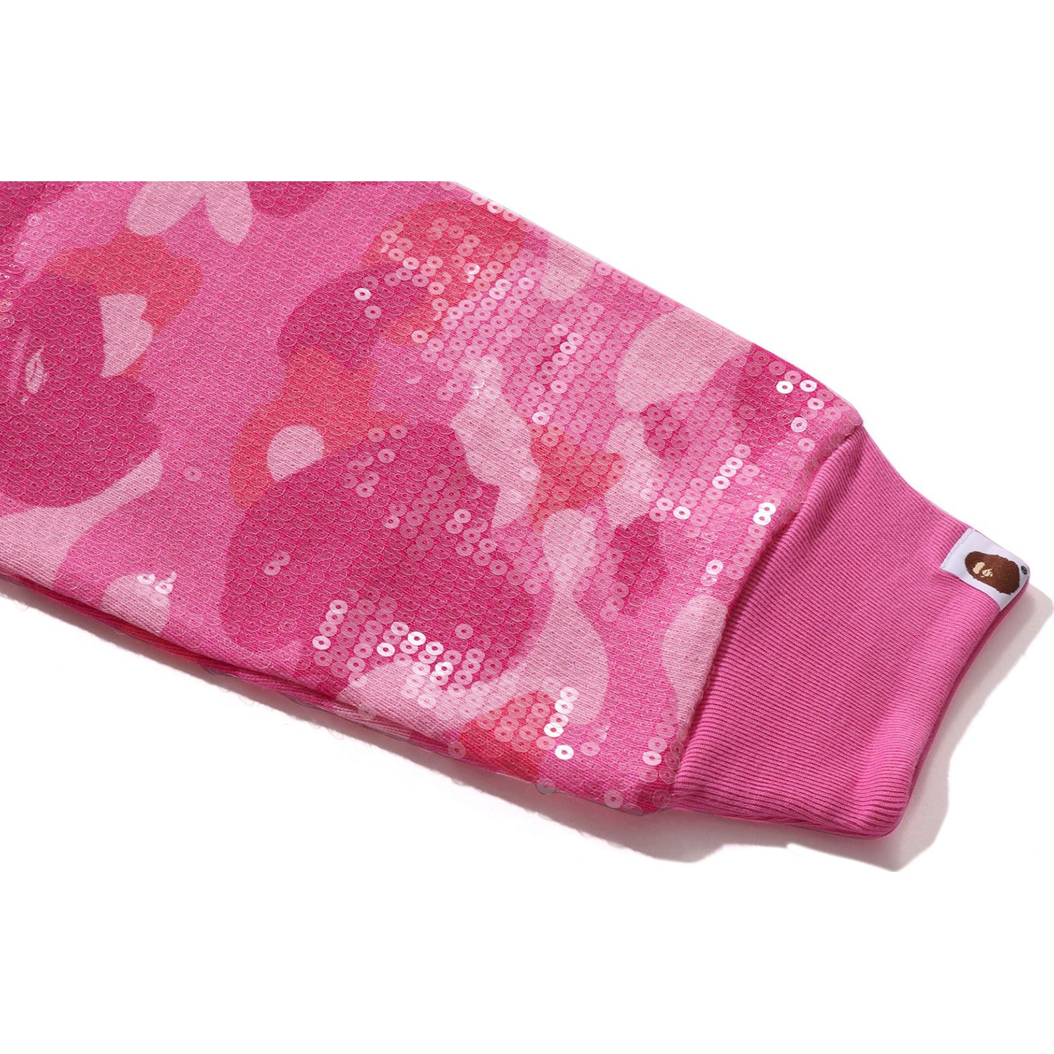 COLOR CAMO APE HEAD SEQUIN CROPPED FULL ZIP HOODIE LADIES - Image 4