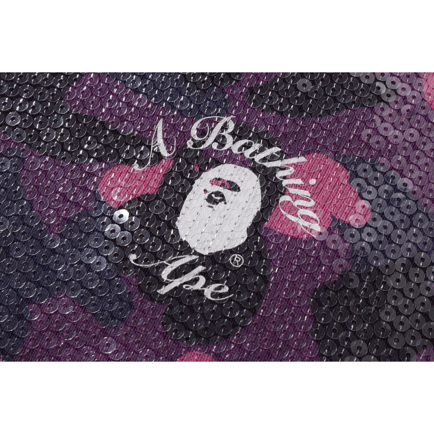 COLOR CAMO APE HEAD SEQUIN CROPPED FULL ZIP HOODIE LADIES - Image 8