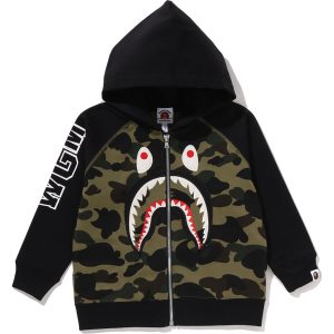 1ST CAMO SHARK PATCH ZIP HOODIE KIDS