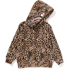 WILD LEOPARD PATTERN SHARK ZIP HOODIE KIDS