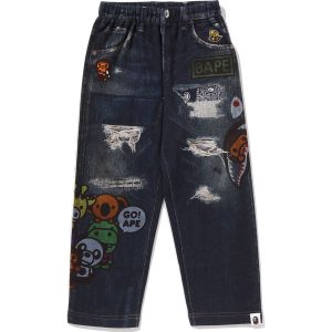 BABY MILO FRIENDS DENIM PRINT SWEAT PANTS KIDS