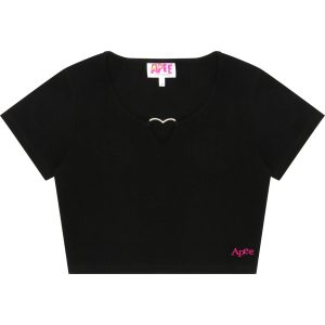 APEE HERT SHAPE METAL RING CROP TOP LADIES