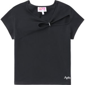 CUT-OUT TOP WITH HEART SHAPE BUCKLE LADIES